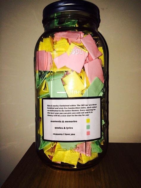It has a time frame to add entries, a holding period for as long as you choose, and then is revealed, to you and your contributors! 365 Notes Jar - This idea is the sweetest! I love it ...