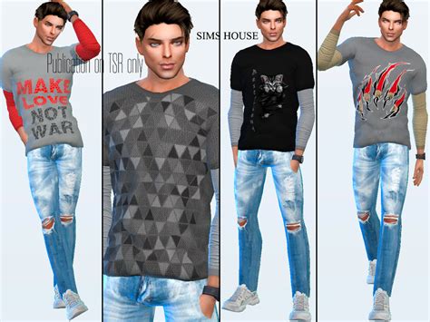The Sims Resource Mens Long Sleeve T Shirt Print
