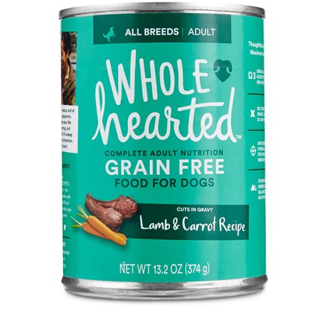 Wholehearted manufactures roughly 66 different dog food products. WholeHearted Grain Free Adult Lamb and Carrot Recipe Wet ...