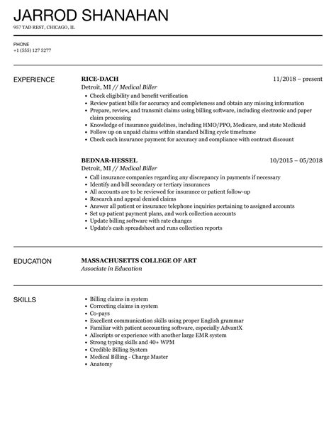 Medical Billing And Coding Resume Sample