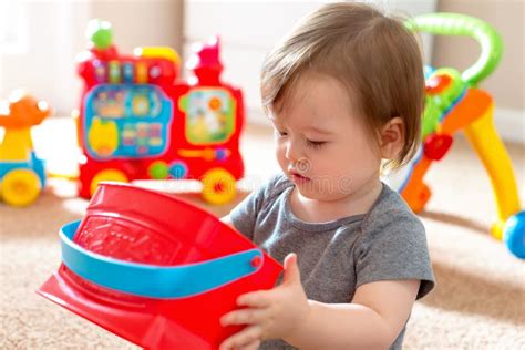 Toddler Boy Playing With His Toys Stock Image Image Of Playing House