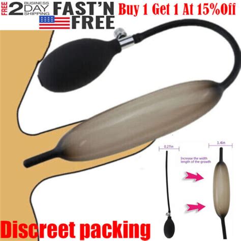 Men Silicone Inflatable Penis Plug Dilator Urethral Sounding Stretcher With Pump EBay
