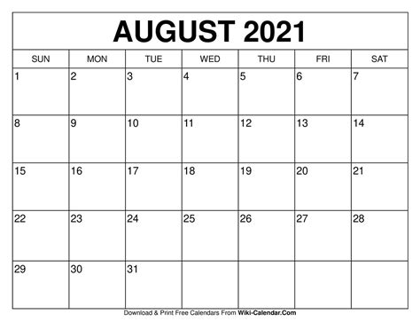 Catch Printable 2021 August Calendar With Lines Best Calendar Example