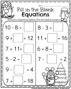 Now it's time to write your fill in the blank questions! 1st Grade Worksheets for January