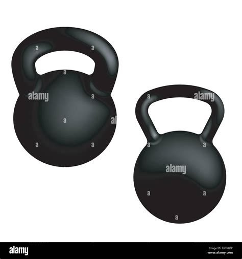Vector Set Of Kettle Bell Silhouettes Illustration Isolated On White
