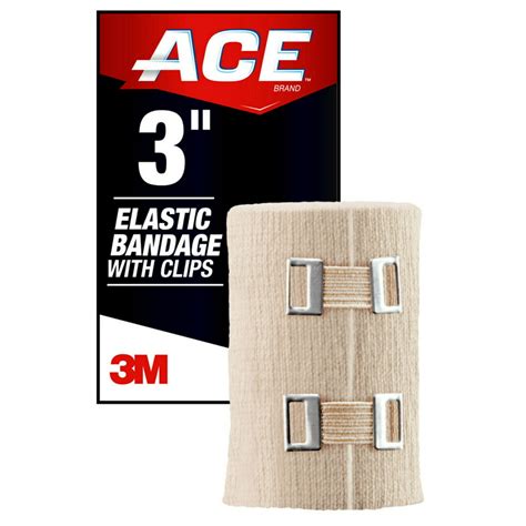 Ace Brand Elastic Bandage W Clips 3 In Soft Discrete Fit Beige