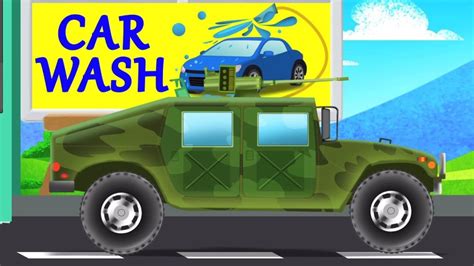 Gambar pusat car wash kereta. Tentara Hummer Cuci Mobil | Kartun untuk anak-anak ...