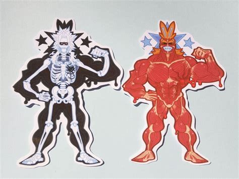 All Might Stickers Muscle And Skellie 4 Etsy