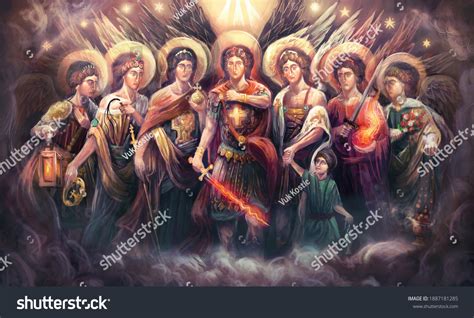 Seven Archangels God ภาพประกอบสต็อก 1887181285 Shutterstock
