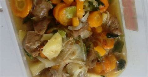 Masuk sayur, tahu, bakso, tambah air, garam, matangkan Resep Sop Bakso oleh Niera - Cookpad