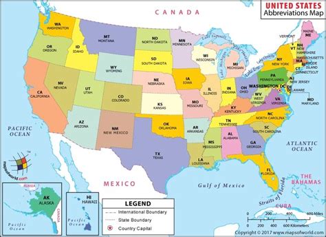 Usa State Map Us 50 States Abbreviation Map How Many States In Usa 800