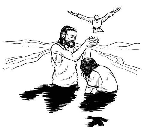 John Pour Some Water With Holy Spirit In John The Baptist Coloring Page