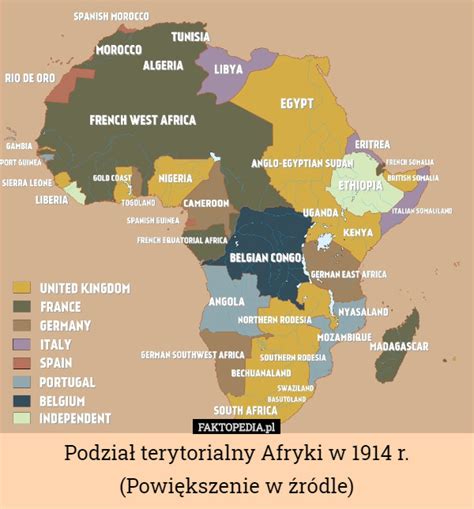Podział Terytorialny Afryki W 1914 R Powiększenie W źródle