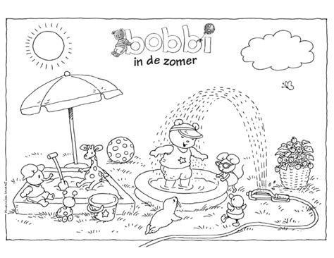 Bobbi in de zomer kleurplaat Bobbi
