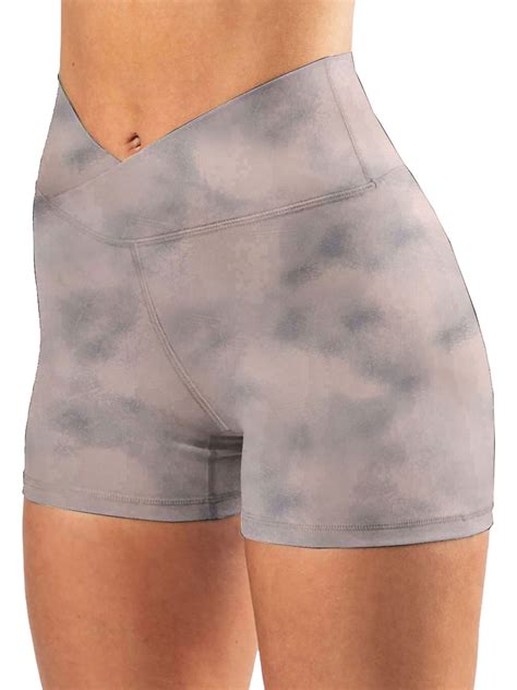 avamo high waisted workout shorts for women comfortable casual yoga shorts non see through print