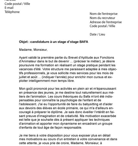 Exemple Lettre De Motivation Animatrice Périscolaire  Le Meilleur Exemple