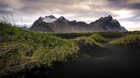 Download Wallpaper Mountain Iceland Vesturhorn Section Landscapes In