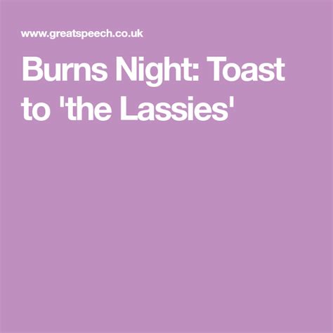 Burns Night Toast To The Lassies Burns Night Burns Supper Burns