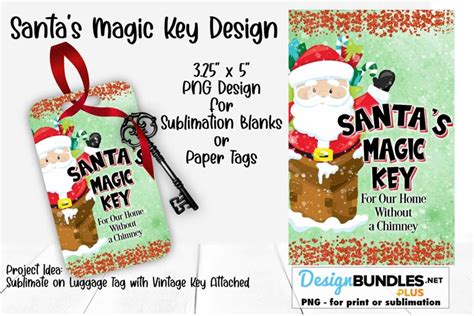 Santa Chimney Santas Magic Key Sublimation Design