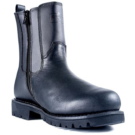 Mens Ridge® 8 All Leather Side Zip Motorcycle Boots 300270