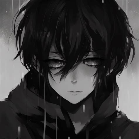 Mysterious Anime Boy In Black And White Eminent Black And White Anime
