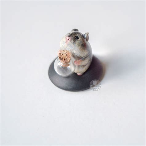 Hamster Polymer Clay Figure Kawaii Hamster Small Figurine Etsy