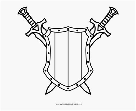 Shield With Crossed Swords Coloring Page Roman Helmet And Shield Hd