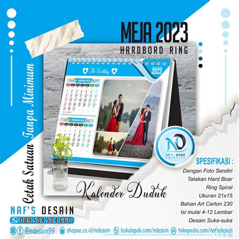 Jual Kalender Meja 2023 Custom Desain 2 Bulanan Shopee Indonesia