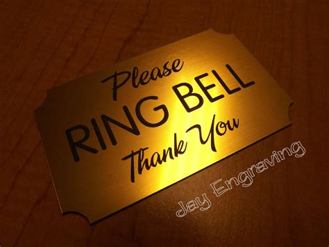 Engraved Please Ring Bell 3x5 Door Sign Brushed Gold Etsy