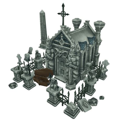 Cemetery Starter Set | Cemetery, Low poly 3d models, Low ...
