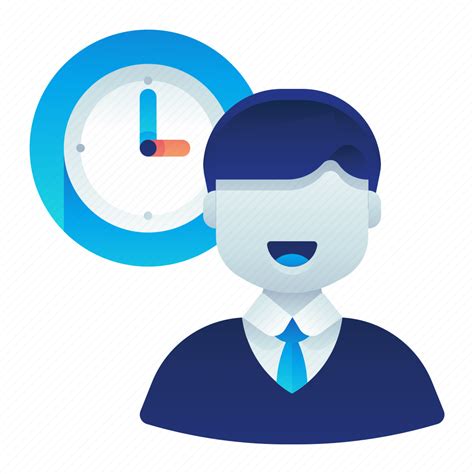 Clock Employee Male Man Time Work Icon Download On Iconfinder
