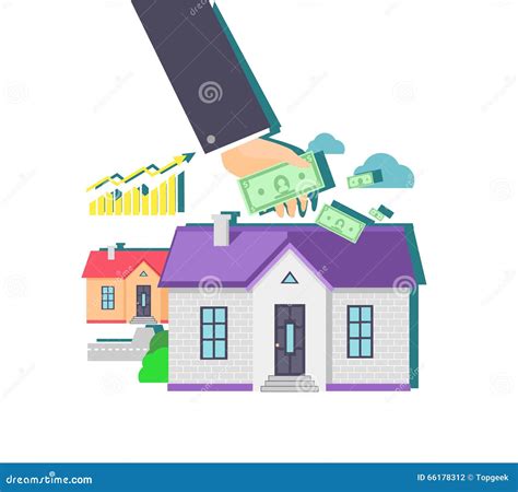 Invest In Real Estate Icon Flat Design Stock Vector Illustration Of