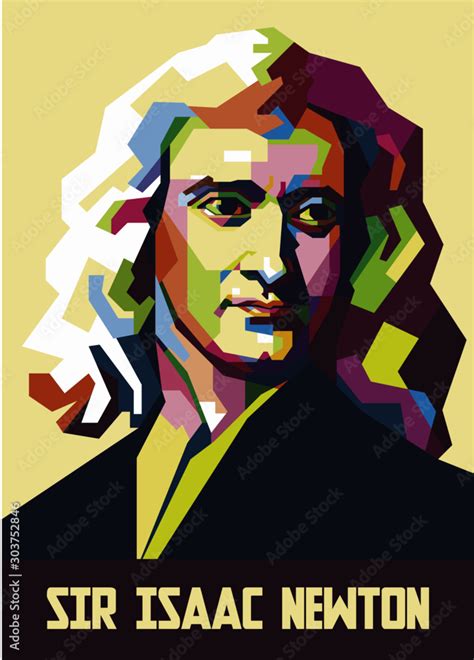 Sir Isaac Newton In Pop Art Portrait Stock Vector Adobe Stock