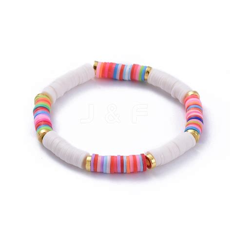 Wholesale Handmade Polymer Clay Heishi Beads Stretch Bracelets
