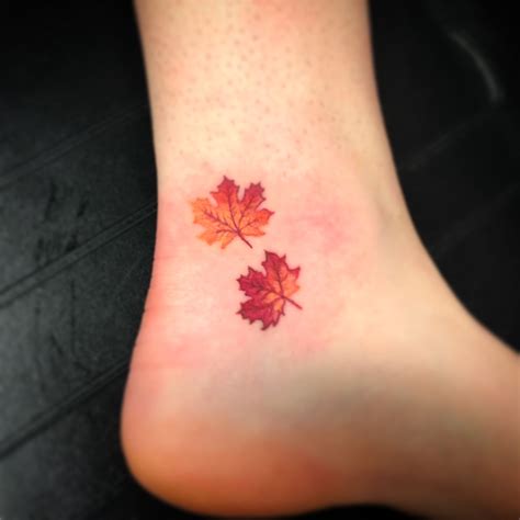 Maple Leaf Tattoo Autumn Tattoo Colorful Rose Tattoos Fall Leaves