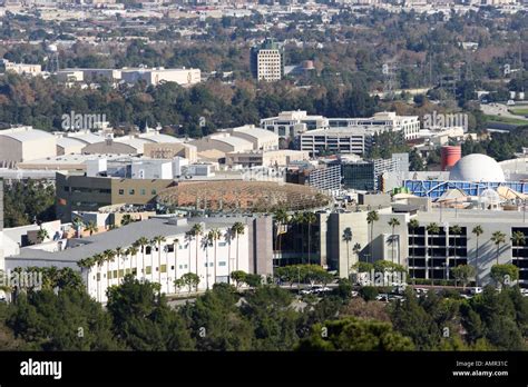 Aerial View Universal Studios Studio City Burbank California Usa Stock