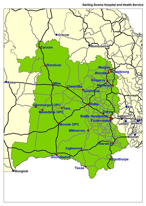Hospital and health service maps. darling downs - Liberal Dictionary