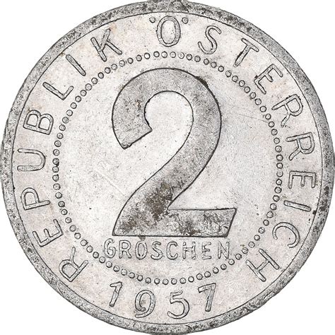 Two Groschen 1957 Coin From Austria Online Coin Club