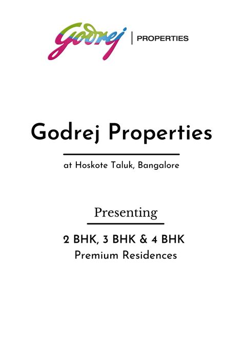 Ppt Godrej Hoskote Taluk Bangalore E Brochure Powerpoint Presentation Id11134704