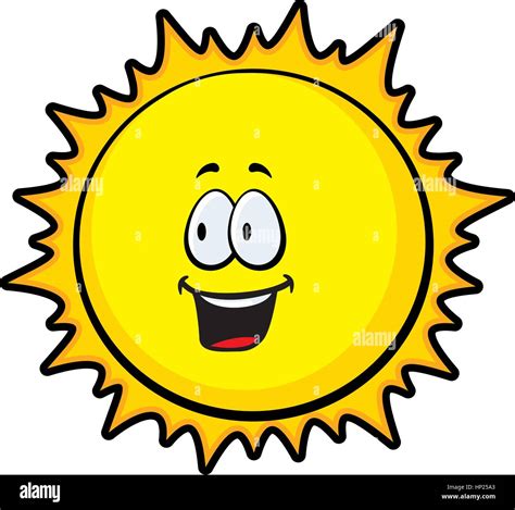 A Cartoon Yellow Sun Smiling And Happy Stock Vector Image And Art Alamy