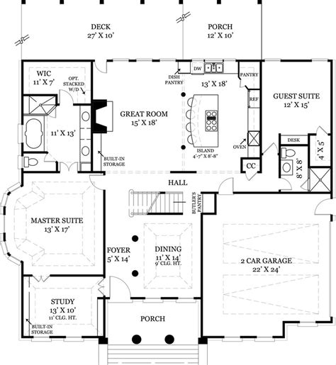 Classical Style House Plan 4 Beds 3 Baths 2497 Sqft Plan 119 284