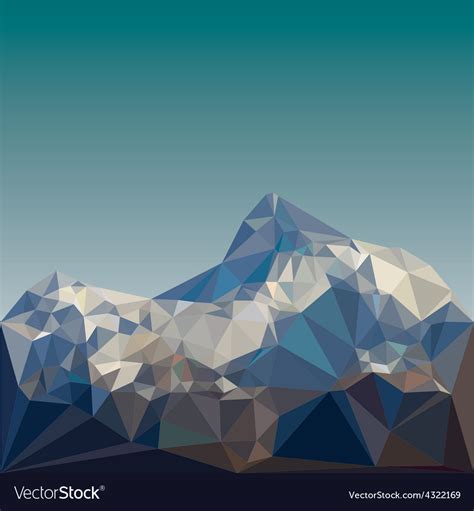 Low Poly Mountain Landscape Royalty Free Vector Image