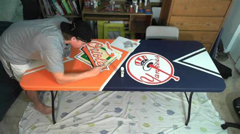 Playing moab after strip beer pong. Orioles Yankees Beer Pong Table Painting Time Lapse | Beer ...