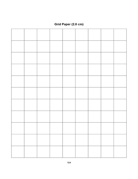 2 Centimeters Graph Paper Template Free Download