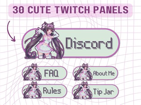 Cute Anime Twitch Panels Twitch Profile Anime Girl Streamer Etsy
