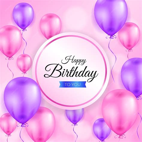 Premium Vector Happy Birthday Background Design With Realistic Balloons