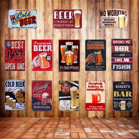 Retro Plaque Premium Beer Metal Tin Signs Vintage Bar Pub Home Wall