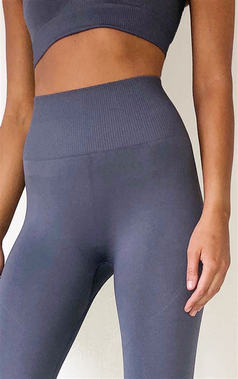 grey high waist seamless gym leggings prettylittlething