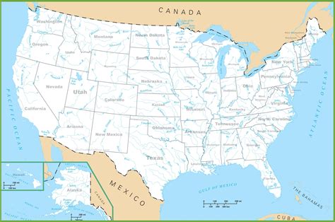 Map Of Usa With Lakes World Map
