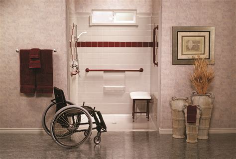 Wheelchair Accessible Roll In Barrier Free Shower With Custom Colour